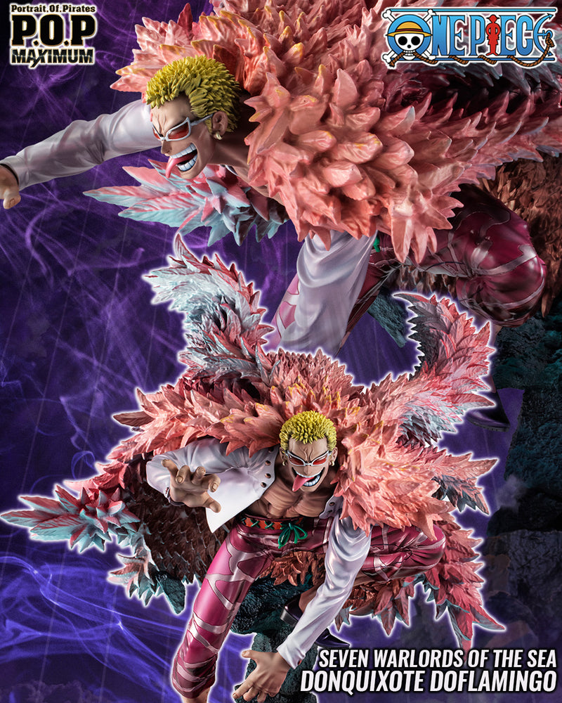 MegaHouse One Piece Portrait of Pirates SA-Maximum Heavenly Demon  Donquixote Doflamingo Figure (pink)